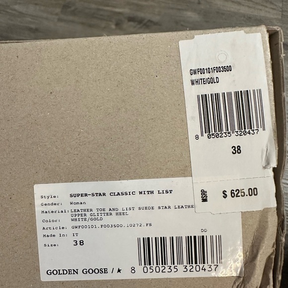 Authentic Golden Goose size 38 like new! Comes with box and bag! Wore once - Picture 5 of 6